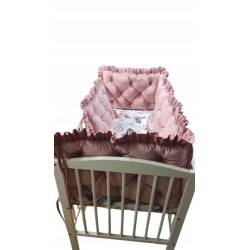 OCHRANIACZ PIKOWANY Z FALBANKĄ DO ŁÓŻECZKA 120x60 W STYLU GLAMOUR JACKMAR