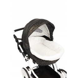 Duży wózek dla lalek lalki głęboki retro złoty różowy eko skóra Jackmar