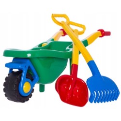Hemar Duża taczka do piasku ogrodu dla dzieci +duża łopatka i grabki