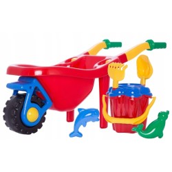 Duża taczka różowa plażowa do ogrodu do piaskownicy dla dziewczynek Hemar