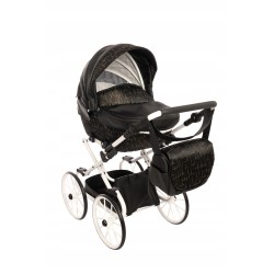 Duży wózek dla lalek lalki głęboki retro różowy dla dziewczynki Jackmar