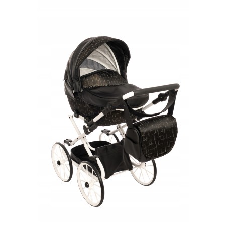 Duży wózek dla lalek lalki głęboki retro różowy dla dziewczynki Jackmar