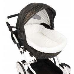 Wózek dla lalek głęboki retro Darsi złoty czarny dla dziewczynki Jackmar