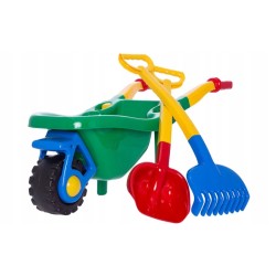 Hemar Duża taczka do piasku ogrodu dla dzieci +duża łopatka i grabki