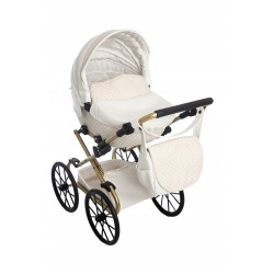 Duży wózek dla lalek lalki głęboki retro różowy dla dziewczynki Jackmar