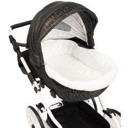 Duży wózek dla lalek lalki głęboki retro srebrny dla dziewczynki Jackmar