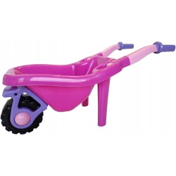 Taczka do piasku dla dzieci duża + zestaw + wiaderko różowa Hemar