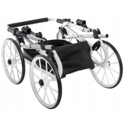 Duży wózek dla lalek lalki głęboki retro srebrny dla dziewczynki Jackmar