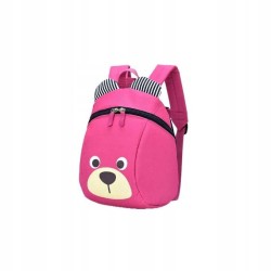 Plecak szkolny do przedszkola z misiem jednokomorowy dla dziewczynki różowy