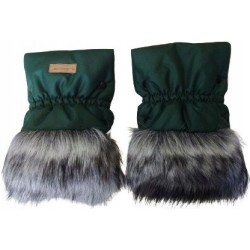 Mufki rękawiczki na zimę do wózka cappuccino z futerkiem Jackmar