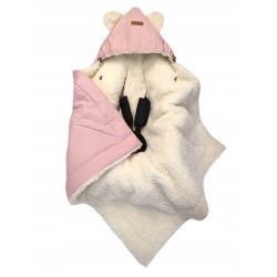 Otulacz do fotelika wózka nosidełka kocyk z owczej wełny wafelek Jackmar