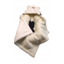 Otulacz do fotelika wózka nosidełka kocyk z owczej wełny wafelek Jackmar