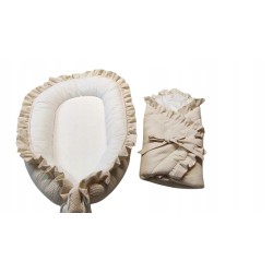 KOKON NIEMOWLĘCY Z FALBANKĄ KOJEC GNIAZDO MATA WAFELEK MINKI JACKMAR