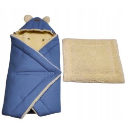 Otulacz do fotelika wózka nosidełka kocyk z owczej wełny wafelek Jackmar