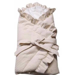 Rożek niemowlęcy becik otulacz dwustronny bawełna wafelek minki Jackmar