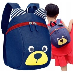 Plecak szkolny do przedszkola z misiem jednokomorowy dla dziecka niebieski