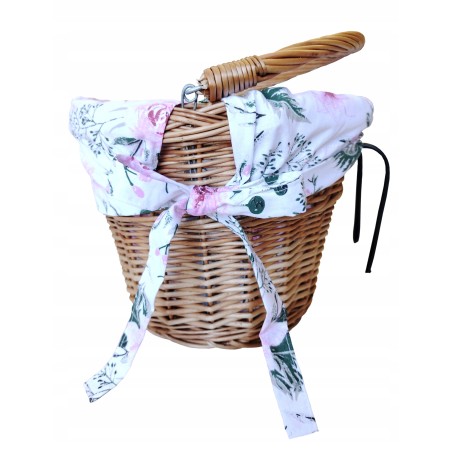 Koszyk na rower wiklinowy kosz na kierownicę z uchwytem + wkład Jackmar