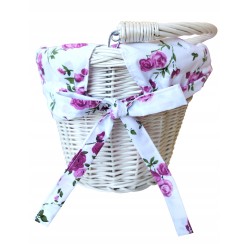 Koszyk na rower wiklinowy kosz na kierownicę z uchwytem + wkład Jackmar