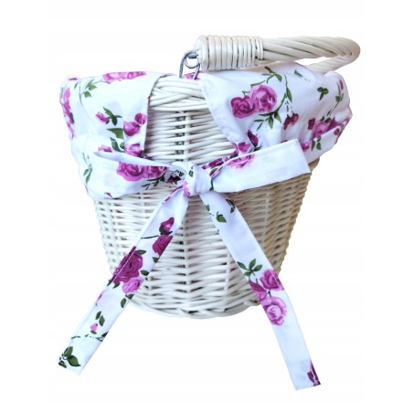 Koszyk na rower wiklinowy kosz na kierownicę z uchwytem + wkład Jackmar