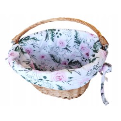 Koszyk na rower wiklinowy kosz na kierownicę z uchwytem + wkład Jackmar