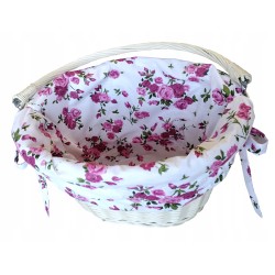 Koszyk na rower wiklinowy kosz na kierownicę z uchwytem + wkład Jackmar