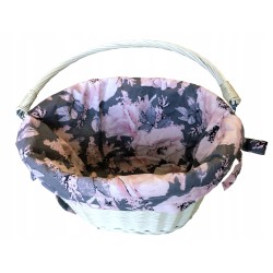 Koszyk na rower wiklinowy kosz na kierownicę z uchwytem + wkład Jackmar