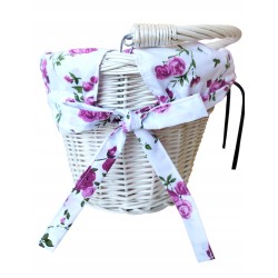 Koszyk na rower wiklinowy kosz na kierownicę z uchwytem + wkład Jackmar