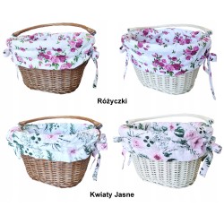 Koszyk na rower wiklinowy kosz na kierownicę z uchwytem + wkład Jackmar