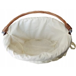 Koszyk na rower wiklinowy kosz na kierownicę z uchwytem + wkład beż Jackmar