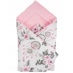 Rożek niemowlęcy becik bawełna + minki 80 cm x 80 cm zapięcia rzep Jackmar