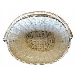 Koszyk na rower wiklinowy kosz na kierownicę z uchwytem + wkład beż Jackmar