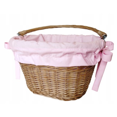 Koszyk na rower wiklinowy kosz na kierownicę z uchwytem + wkładka Jackmar