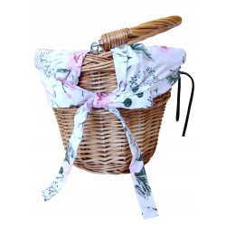 Koszyk na rower wiklinowy kosz na kierownicę z uchwytem + wkładka Jackmar