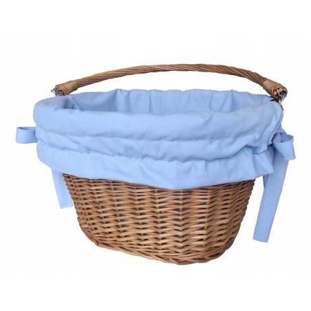 Koszyk na rower wiklinowy kosz na kierownicę z uchwytem + wkład róż Jackmar