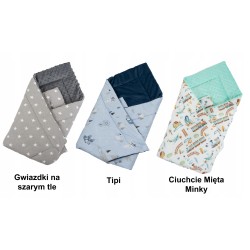 Rożek becik niemowlęcy bawełna + minki 80 cm x 80 cm zapięcia rzep Jackmar