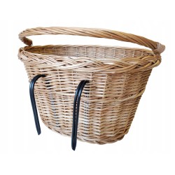Koszyk wiklinowy na rower kosz na kierownicę z uchwytem przedni Jackmar