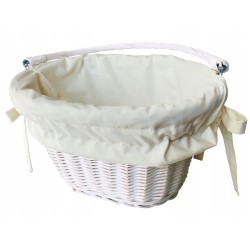 Koszyk na rower wiklinowy kosz na kierownicę z uchwytem + wkład róż Jackmar