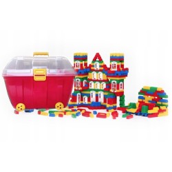 Klocki konstrukcyjne różowe K1 620 el.+ kuferek różowy produkt polski Hemar