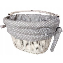 Koszyk na rower wiklinowy kosz na kierownicę naturalny + wkład beż Jackmar