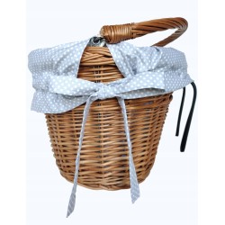 Koszyk na rower wiklinowy kosz na kierownicę naturalny + wkład Jackmar