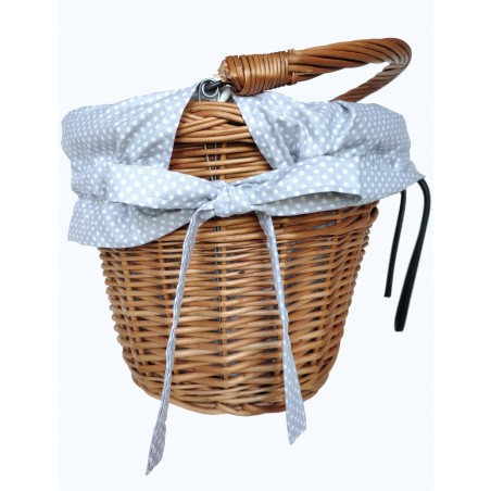 Koszyk na rower wiklinowy kosz na kierownicę naturalny + wkład Jackmar