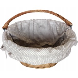 Koszyk na rower wiklinowy kosz na kierownicę biały + wkład beż Jackmar