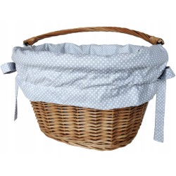 Koszyk na rower wiklinowy biały z uchwytem kosz na kierownicę+wkład Jackmar