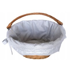 Koszyk na rower wiklinowy kosz na kierownicę naturalny + wkład Jackmar