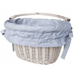 Koszyk na rower wiklinowy kosz na kierownicę naturalny + wkład Jackmar