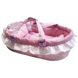 Nosidełko dla lalek + pościel kołderka poduszka z falbanką Jackmar
