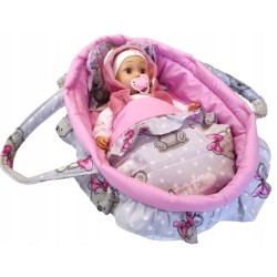 Nosidełko dla lalek lalki kołderka poduszka + rożek z falbanką Jackmar