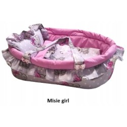 Nosidełko dla lalek + pościel kołderka poduszka z falbanką Jackmar
