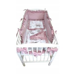 Zestaw do łóżeczka 4 el. z falbankami + ochraniacz z falbankami Jackmar