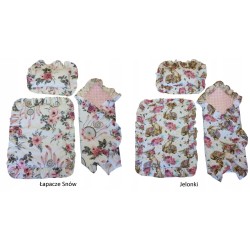 Pościel dla lalek do wózka łóżeczka kołyski + rożek z falbankami Jackmar